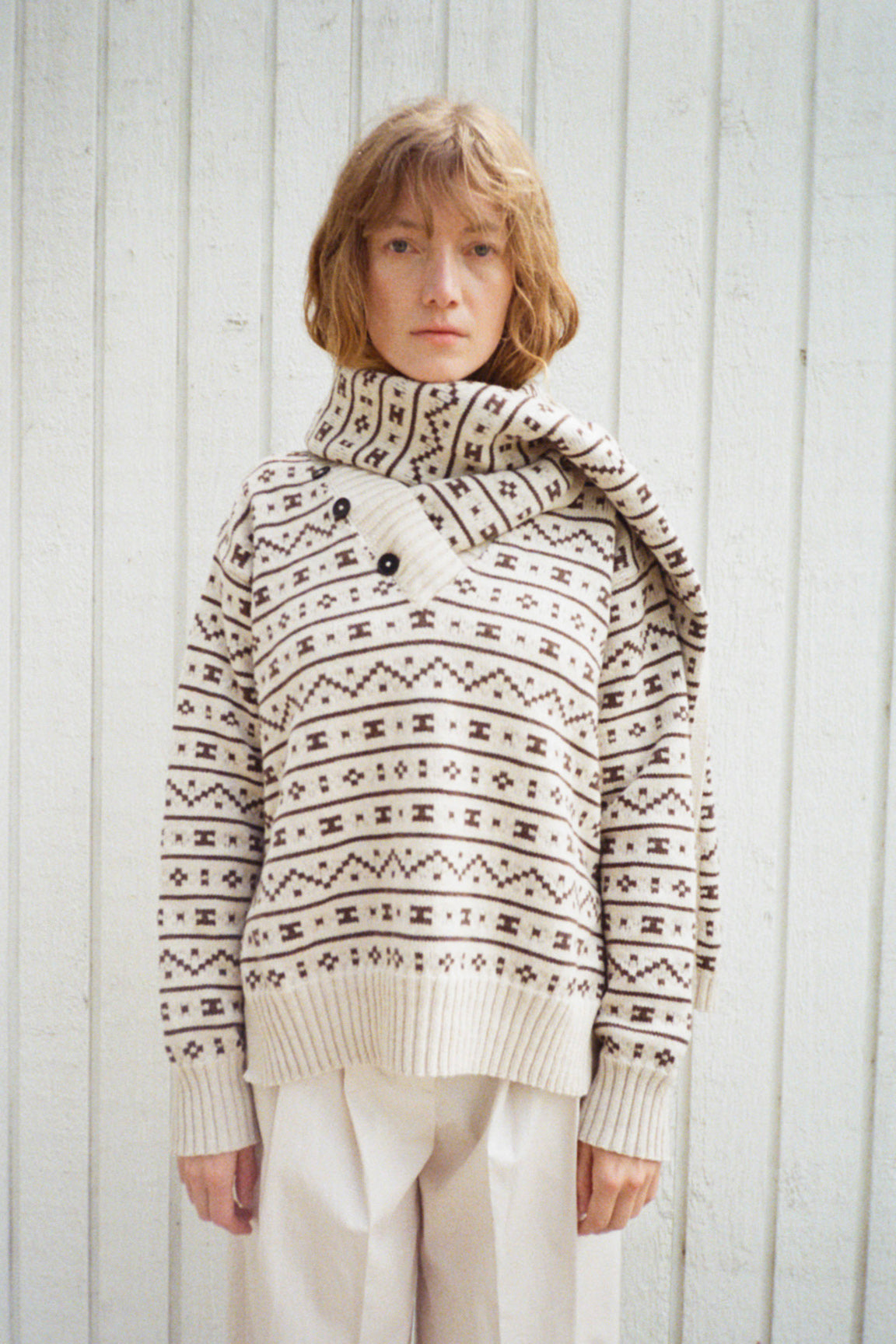 LÆSØ SCANDINAVIAN PATTERN SWEATER 2-IN-1