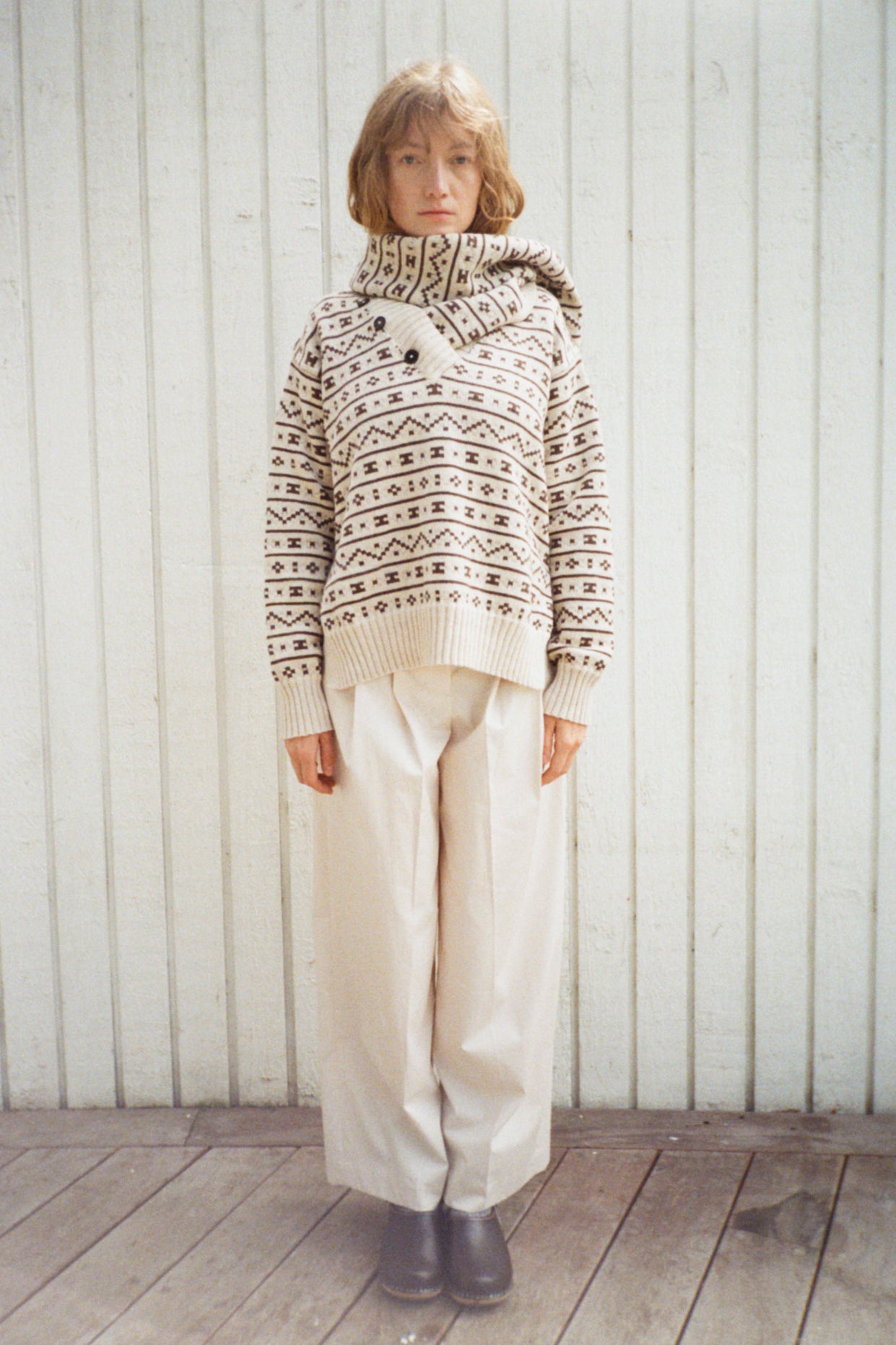 LÆSØ SCANDINAVIAN PATTERN SWEATER 2-IN-1