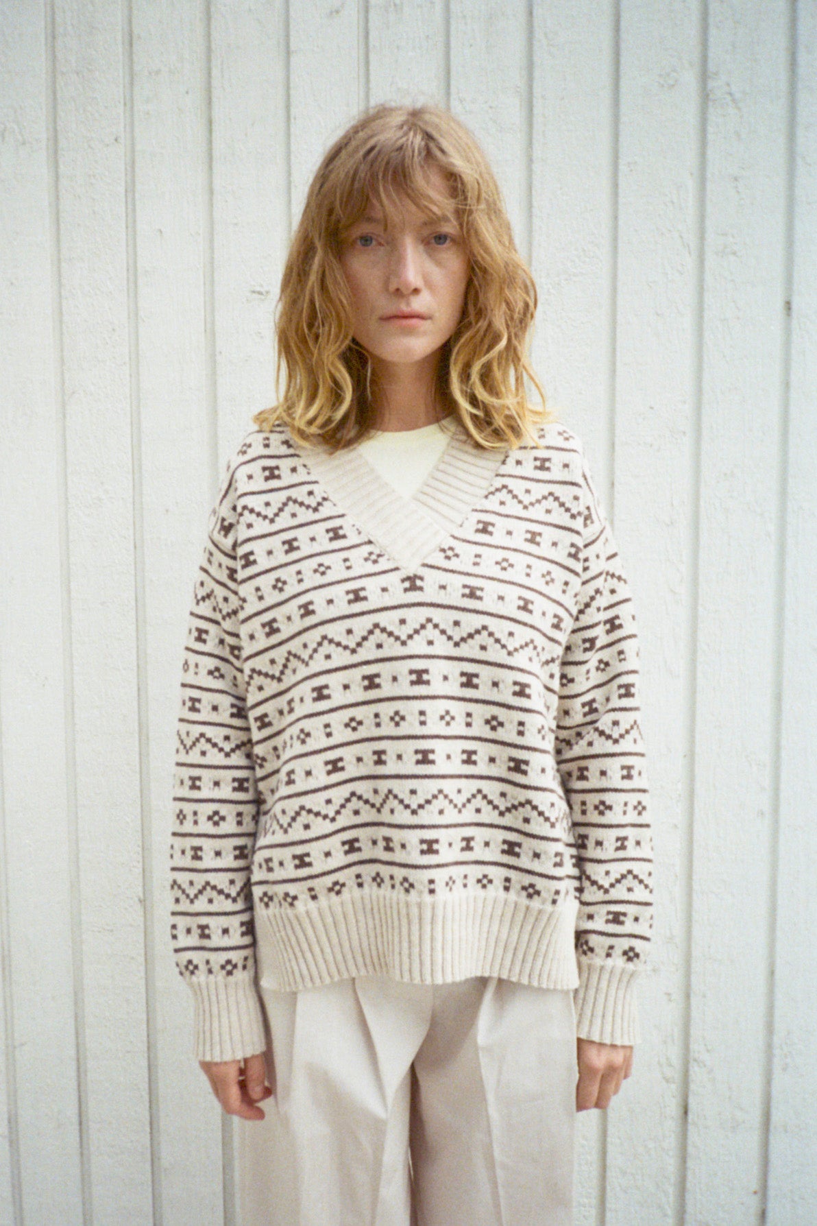 LÆSØ SCANDINAVIAN PATTERN SWEATER 2-IN-1